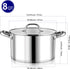 LIANYU 8 QT Stock Pot, Stainless Steel Heavy duty Cookware Pot, Large Cooking Pot for Pasta Soup Noodles, Compatible with Ceramic Gas Induction Cooktop, Dual Handles & Glass Lid, Dishwasher Safe