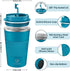 CS COSDDI Stainless Steel Travel Mug - 12oz Vacuum Insulated Coffee Mug, Spill Proof with Leakproof Lid, Aquamarine