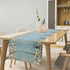 Summer Beach Table Runner - Beach Theme Cotton Linen Dresser Scarves with Seashells, Starfish, Rustic Wood Decor (13x72