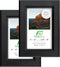FrameWorks 2-Pack Black Wooden Shadow Box Picture Frames, 4” x 6” with Removable White Mat for Photos