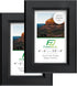 FrameWorks 2-Pack Black Wooden Shadow Box Picture Frames, 4” x 6” with Removable White Mat for Photos