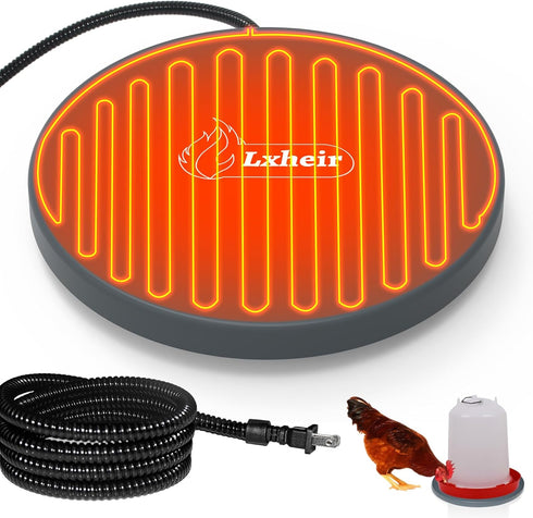 Lxheir Chicken Water Heater, 13'' Heated Base for Metal Plastic Poultry Founts Waterer