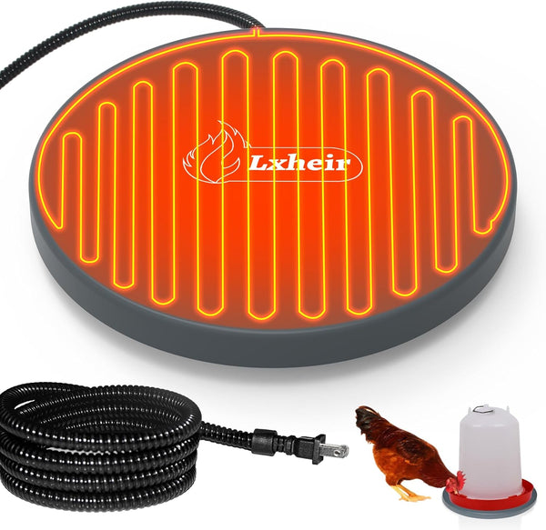 Lxheir Chicken Water Heater, 13'' Heated Base for Metal Plastic Poultry Founts Waterer
