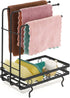 JUXYES Kitchen Sink Caddy Sponge Holder with Dishcloth Drying Rack, Storage Organizer for Kitchen Countertop, Black