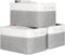 Kntiwiwo Large Fabric Foldable Storage Bin 17" x 11.8" x 9.8", Set of 3, Grey Storage Baskets with Handle