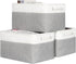 Kntiwiwo Large Fabric Foldable Storage Bin 17" x 11.8" x 9.8", Set of 3, Grey Storage Baskets with Handle