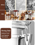 4 (1.8L Silver-4) Coffee Canister Pcs Stainless Steel Food Container with Clear Lids Airtight Container Stackable