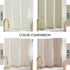 jinchan Beige Kitchen Curtains Linen Tier Curtains 24 Inch for Small Window, Farmhouse Cafe Drapes, 2 Panels