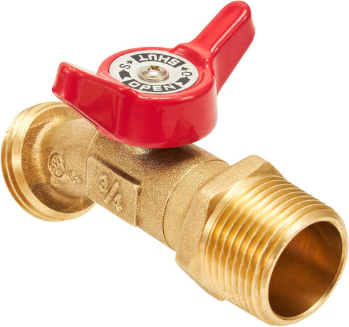RouLiPouLi 3/4" 3/4" 1/4 2pcs(3/4" Outdoor Garden Hose Faucet Ball Valve Hose Bibb Shut Off Valve Male NPT x Male GHT