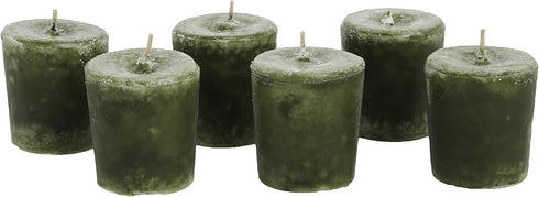 Aroma Naturals Votive Candles, Essential Oil with Juniper Spruce and Basil, Evergreen Holiday, 6 Count