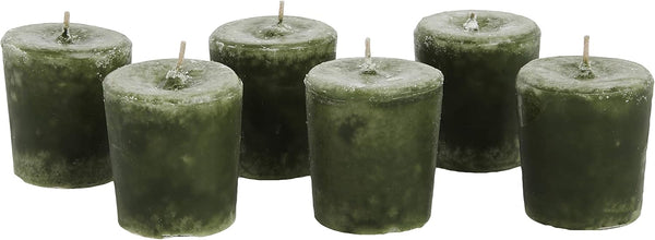 Aroma Naturals Votive Candles, Essential Oil with Juniper Spruce and Basil, Evergreen Holiday, 6 Count