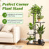 Phyluckny 4 Tier-5 Plant Stand Indoor Outdoor, Corner Metal Plant Stands, Heavy Duty Tall Planter Shelf for Multiple