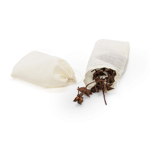 AUEAR Reusable Drawstring Cotton Soup Bags, 12 Pack, 4"x6" Coffee Chinese Medicine Tea Bag Brew Straining Herbs