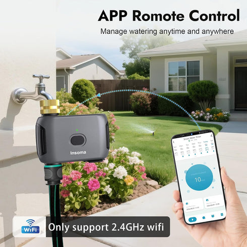 Insoma WiFi Water Timer for Garden Hose, Smart Sprinkler Timer, APP Remote Control WiFi Hose Timers, Voice Control