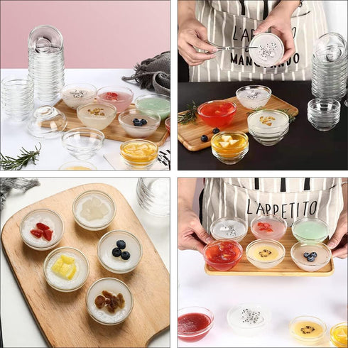 BESTonZON Small Glass Bowls Set, 6pcs 2.3 inch Mini Prep Pinch Bowls for Cooking, Small Kitchen Dessert Bowls
