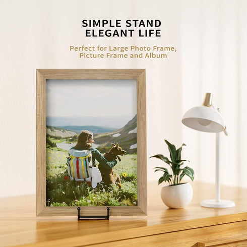 8 Inch Large Plate Stands for Display, Metal Square Wire Holder for Book, Platter, Photo, 2 Pack