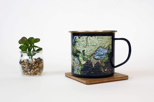 Man Of The World Blue Enamel Mug