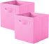 ShellKingdom Storage Bins, Foldable Fabric Storage Cubes, 2 Pack (Pink) for Closet and Toy Organization
