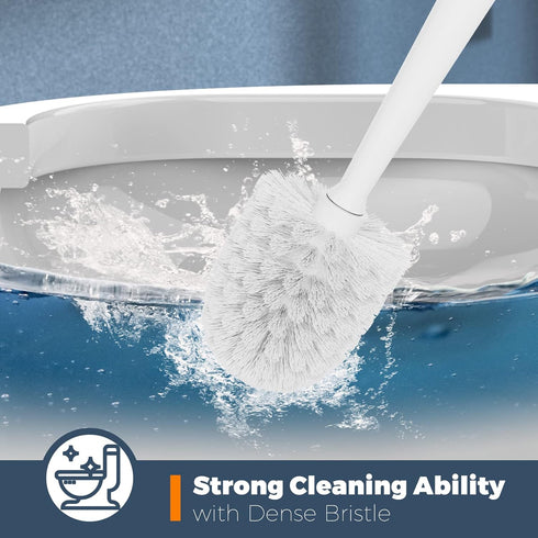Toilet Brush Set, 3 Pack Toilet Brushes with Holder for Bathroom Deep Cleaning