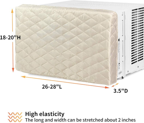 Homydom Indoor AC Cover, Air Conditioner Defender with Double Insulation, Light Yellow, L-28"x 20"x 3.5"