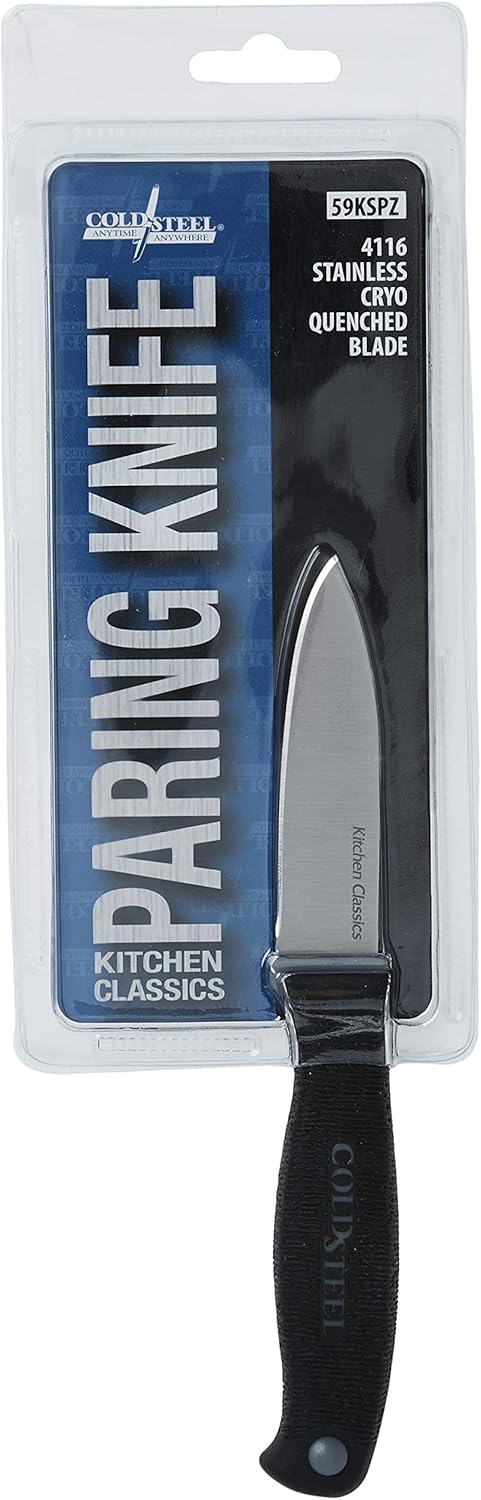 Cold Steel Paring Knife, Compact Lightweight Durable Cryo-Quenched German 4116 Stainless Steel, Ergonomic Kray-Ex Handle