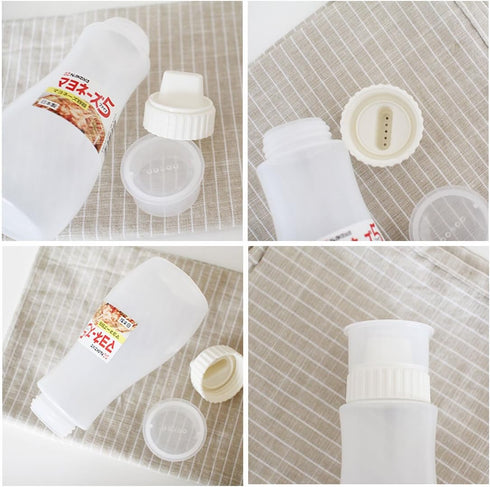 GARASANI 5 (12oz 350ml) Hole Sauce Squeeze Bottle Ketchup Mayonnaise Dispenser with Leak Proof Clear Cover Cap