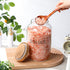 2 94 oz SiliFine Pcs Bath Salts Glass Jar with Wooden Lid, Bath Salt Container with Scoop, Airtight Storage Bathtub