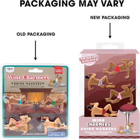 NPW Drink Charmers - Original Drinking Buddies & Drink Glass Charms for Parties, 4 Count