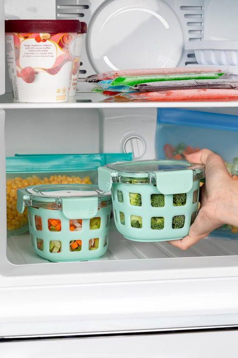 2-Pack 2 Ello Duraglass Cup Reusable Glass Container Jar with Leak Proof Lids and Protective Silicone Sleeves | Perfect