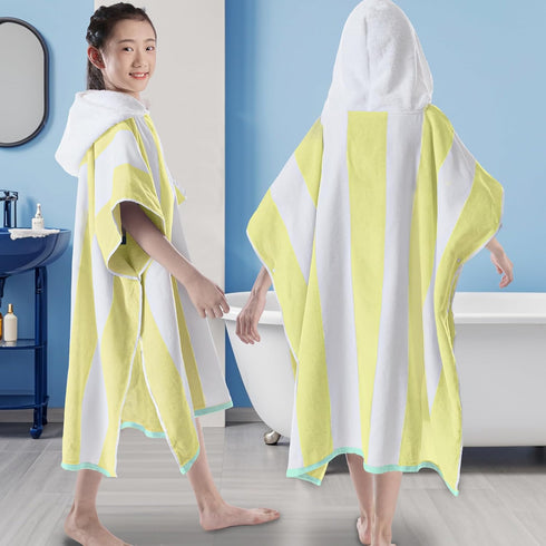 VOOVA & MOVAS Big Kids Hooded Towel Poncho | Large, Soft, Absorbent