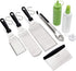 Metal Spatula and Scraper Set - Griddle Accessories Kit for BBQ Grill, Flat Top, Cast Iron