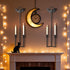 Set 2Black Wall Sconce Candle Holder Metal Hanging Wall Decorations Gothic Bat Wall Light Candle Holder for Home,Living