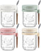 4 Pack Overnight Oats Containers with Lids and Spoons, 16 oz Glass
