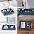 16"x12" Decorative Coffee Table Ottoman Trays Modern Wood Elegant Rectangle Glossy Shagreen Serving Trays