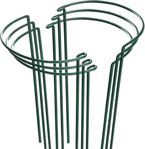 6 Pack (10" 15.8" HiGift Plant Support Stakes, Metal Peony Cages and Supports, Garden Stakes Plant Support Cage, Large