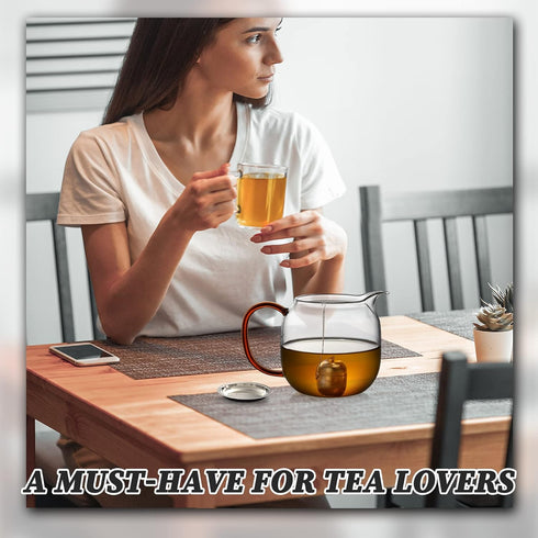 2 Pack Tea Infusers for Loose Tea, Extra Fine Mesh Stainless Steel Tea Strainers with Extended Chain Hook and Drip Tray