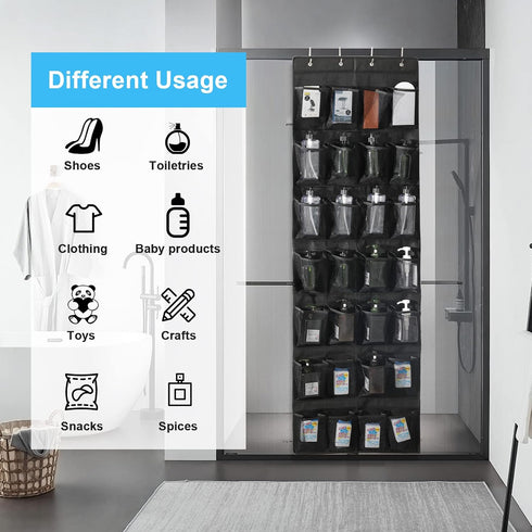 28 Closet Over the Door Shoe Organizer Mesh Pockets Hanging Shoes storage Shoe Rack for Entryway Bedroom Bathroom