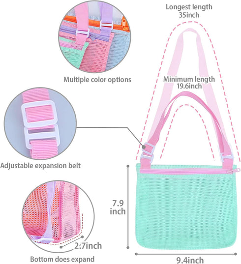 Tagitary Swimming Set 3) Beach Toy Mesh Beach Bag Kids Shell Collecting Bag Beach Sand Toy Seashell Bags Accessories