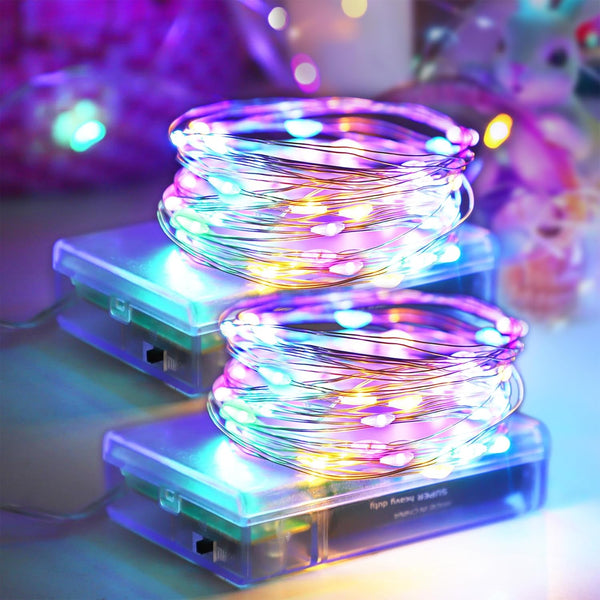 YAOZHOU Easter Decorations Pastel Fairy String Lights Indoor, Battery Operated Powered with