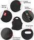 yookee home Black Insulated Lunch Bag, Thick Reusable Thermal Lunch Tote, Small Neoprene Lunchbags with Zipper