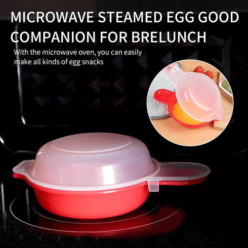 2pcs Microwave Egg Cooker, Fast 1 Minute Egg Maker for Hamburg Omelet Kitchen Cooking Tool