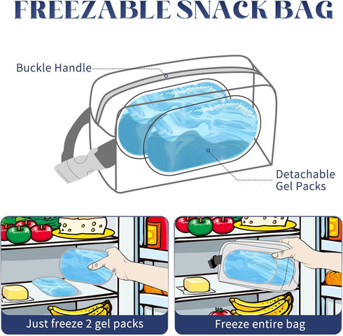 Blue-1 Cerbonny Small Cooler Bag Freezable Lunch Bag for Work School Travel,Small Lunch Bag,Small Insulated Bag