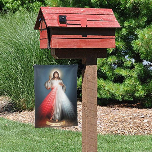 YISHOW Divine Mercy Garden Flag Double Sided Vertical Religious Faith Jesus Christian House Flags Outdoor Decor
