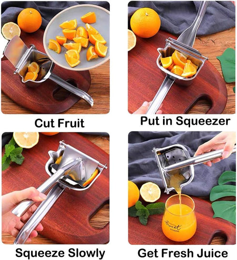 50 Real Stainless Steel Lemon Squeezer Citrus Juicer Hand Press Heavy Duty Manual Squeeze Juice Extractor Maker Orange