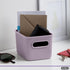Superio Ribbed Collection - Decorative Plastic Open Storage Bins, Small Lilac Purple (2 Pack) for Organizing Closet