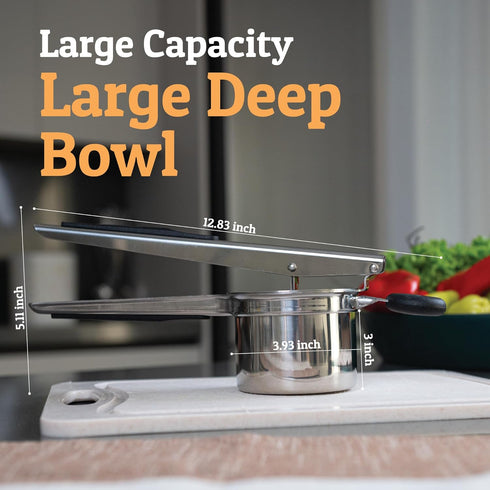 15oz 3 PriorityChef Large Potato Ricer With Discs, Heavy Duty Stainless Steel Potato Ricer for Mashed Potatoes, Potato