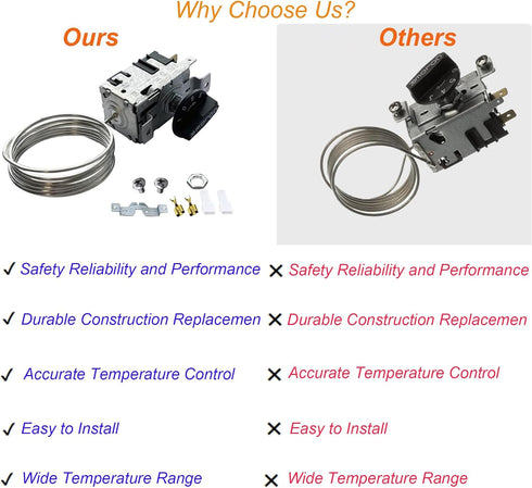 Refrigerator Temperature Control Kit 800393 Compatible with True Refrigerators, Replace 800306, 831932