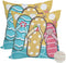 2 Pack Waterproof Summer Throw Pillow Covers, 18x18 Inch, Flip Flops Decor, Tropical Beach Starfish Outdoor Cases