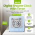 BALDR Digital Shower Clock - Blue Water-Resistant Countdown Timer with Temperature and Humidity
