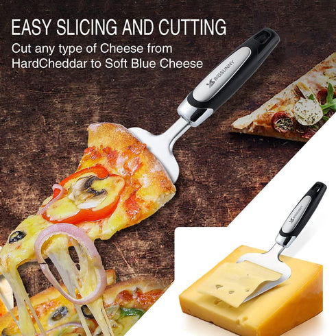 MSY BIGSUNNY Heavy Duty Stainless Steel Cheese Slicer, Non-slip Handle Cheese Plane Cutter